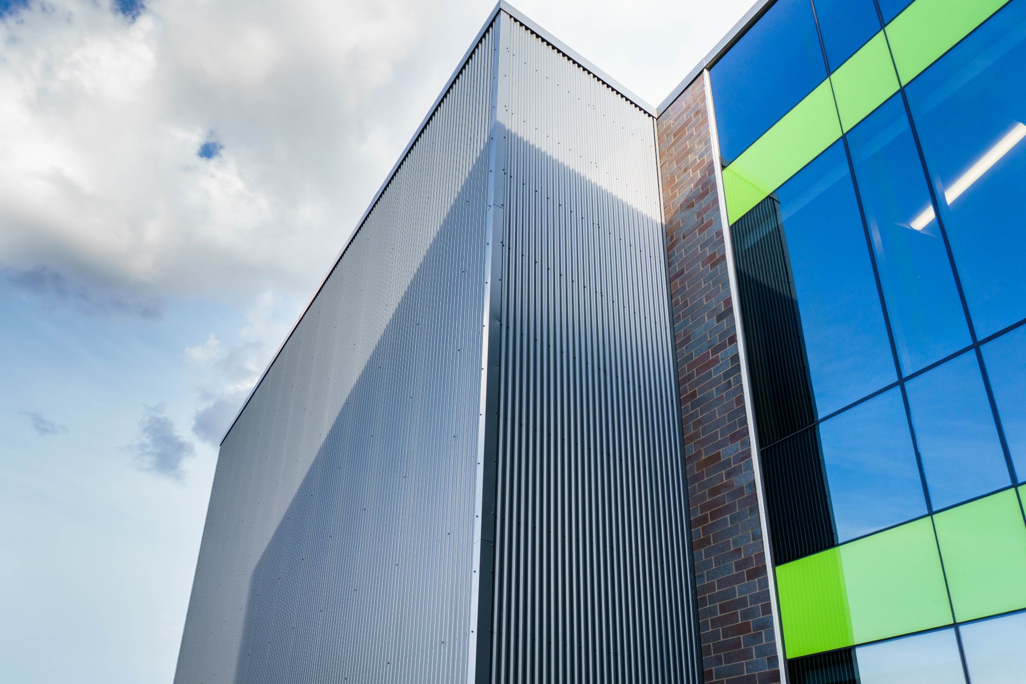 Morin corrugated metal cladding — Liberty Elementary School detail